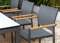 LifestyleGarden Amber Stapelsessel Aluminium/Textilene Magnesium Grau/Grau Meliert -Gartenmöbel Store lifestylegarden amber stapelsessel aluminium textilene 1440717 3