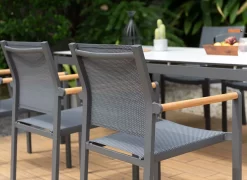 LifestyleGarden Amber Stapelsessel Aluminium/Textilene Magnesium Grau/Grau Meliert -Gartenmöbel Store lifestylegarden amber stapelsessel aluminium textilene 1440717 4