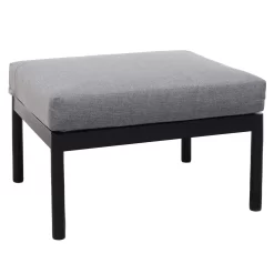 LifestyleGarden Femalcony Hocker Aluminium Inkl. Kissen Schwarz Matt/Dunkelgrau