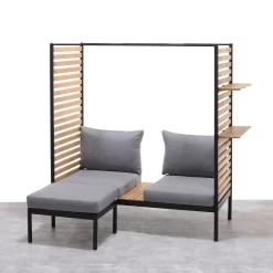 LifestyleGarden Femalcony Hocker Aluminium Inkl. Kissen Schwarz Matt/Dunkelgrau -Gartenmöbel Store lifestylegarden femalcony hocker aluminium inkl kissen 1441135 3