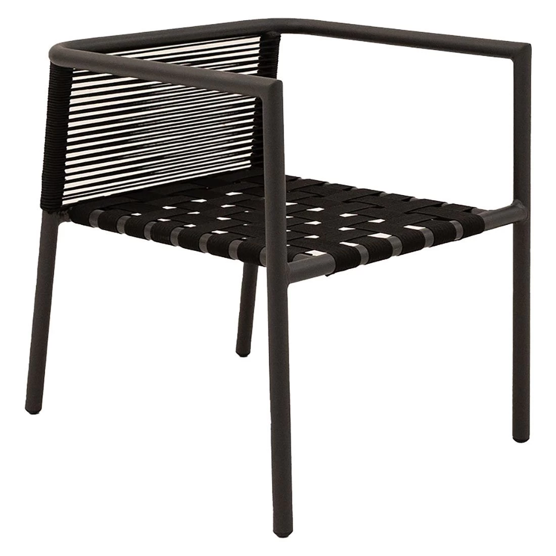 LifestyleGarden Horizon Stapelsessel Aluminium/Rope Schwarz Grau/Grau 5 LifestyleGarden Horizon Stapelsessel Aluminium/Rope Schwarz Grau/Grau – Bild 5