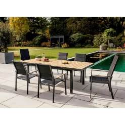 Niehoff Nantes Stapelsessel Aluminium/Textilene Anthrazit/Schwarz -Gartenmöbel Store niehoff nantes stapelsessel aluminium textilene 1352112 2