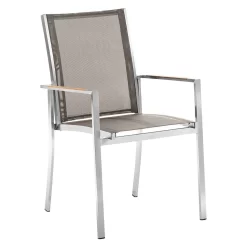 Niehoff Tina Stapelsessel Edelstahl/Textilene Silber/Taupe