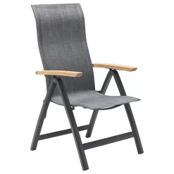 OUTLIV. Davos Klappsessel Aluminium/Textilene Anthrazit/Grau