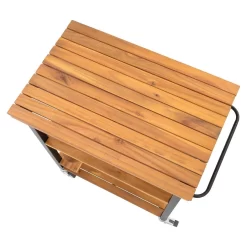 OUTLIV. Bern Servierwagen 66x43x80cm Stahl/Akazie Schwarz/Natur -Gartenmöbel Store outliv ko tao servierwagen 66x43x80cm stahl akazie 1343136 4
