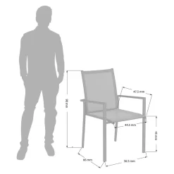 OUTLIV. Kobe Stapelsessel Aluminium/Textilene Anthrazit 20 OUTLIV. Kobe Stapelsessel Aluminium/Textilene Anthrazit -Gartenmöbel Store outliv kobe stapelsessel aluminium textilene anthrazit 1423590 10