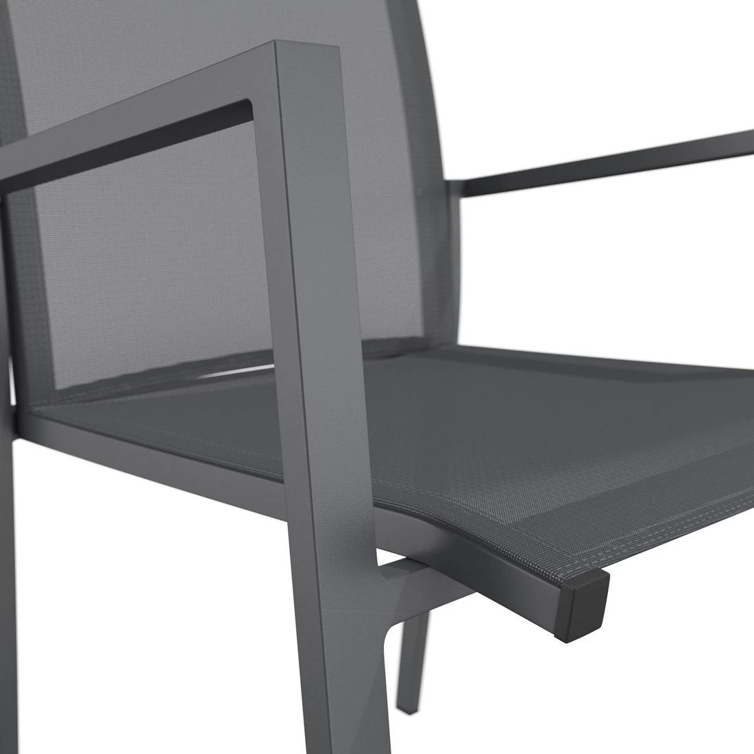 OUTLIV. Kobe Stapelsessel Aluminium/Textilene Anthrazit 8 OUTLIV. Kobe Stapelsessel Aluminium/Textilene Anthrazit – Bild 8