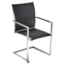 OUTLIV. Kreta Freischwinger Edelstahl/Textilene Silber/Coal