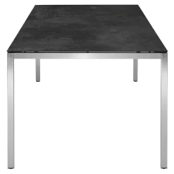 OUTLIV. Kreta Gartentisch 160x100cm Edelstahl/Keramik Silber/Concrete Coal
