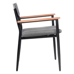 OUTLIV. Lorenzo Stapelstuhl Aluminium/Eukalyptus Anthrazit/Natur -Gartenmöbel Store outliv lorenzo stapelsessel aluminium eukalyptus 1498511 3