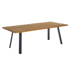 OUTLIV. Orleans Gartentisch 180x90cm Edelstahl/Teak Anthrazit/Natur