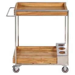OUTLIV. Oro Servierwagen Teak Recycelt Silber/Natur -Gartenmöbel Store outliv oro servierwagen edelstahl teak recycelt silber braun 1323083 3