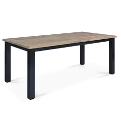 OUTLIV. Oxford Ausziehtisch 200/260x100cm Edelstahl/Teak Recycelt Charcoal/Teak Recycelt