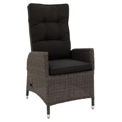 Ploß Rocking Gartensessel Geflecht Inkl. Polster Grau-Braun Meliert/Anthrazit