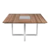 Zebra Quadux Tisch 140x140 Cm Edelstahl/Teak Natur