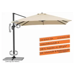 Schneider® Schneider Rhodos Twist Ampelschirm 300x300cm Natur -Gartenmöbel Store schneider rhodos twist ampelschirm 300x300cm natur 1266763 3