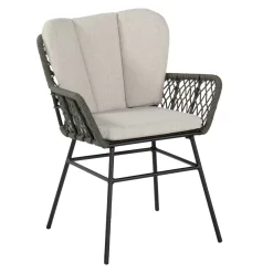 Schöner Wohnen Benet Gartensessel Aluminium/Rope Schwarz/Olive