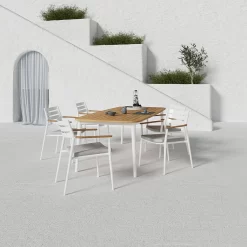 Solpuri Pia Stapelsessel Aluminium/Teak Inkl. Kissen White/Natur -Gartenmöbel Store solpuri pia stapelsessel aluminium teak inkl kissen 1470362 5