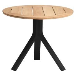 Stern Freddie Beistelltisch Aluminium/Teak Schwarz Matt/Natur