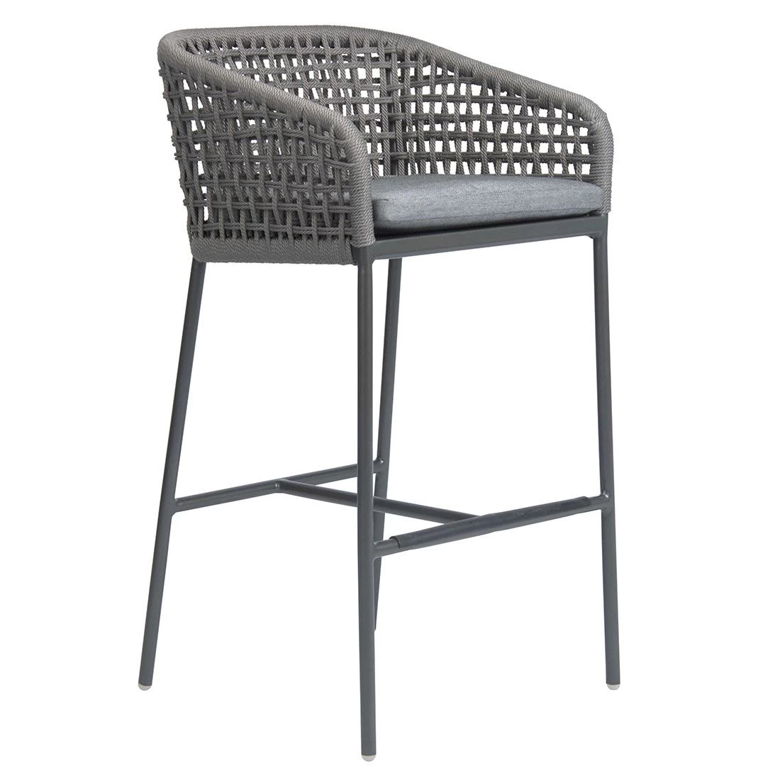 Stern Greta Garten-Barstuhl Aluminium/Rope Inklusive Kissen Anthrazit/Platin/Seidengrau