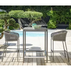 Titelseite -Gartenmöbel Store stern greta barhocker aluminium rope inkl kissen anthrazit platin seidengrau 1198508 2