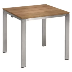 Stern Viona Hocker Edelstahl/Teak Silber/Braun