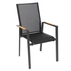 Sungörl Bamberg Stapelsessel Aluminium/Textilene Anthrazit/Schwarz