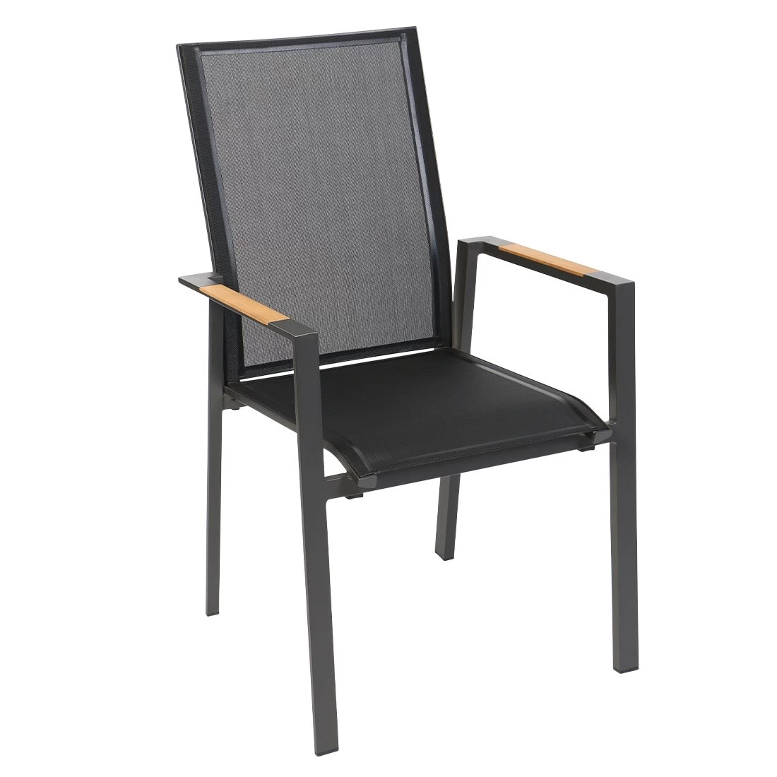 Sungörl Bamberg Stapelsessel Aluminium/Textilene Anthrazit/Schwarz 1 Sungörl Bamberg Stapelsessel Aluminium/Textilene Anthrazit/Schwarz