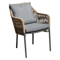 Sungörl Modena Stapelsessel Aluminium/Geflecht Anthrazit/Natur