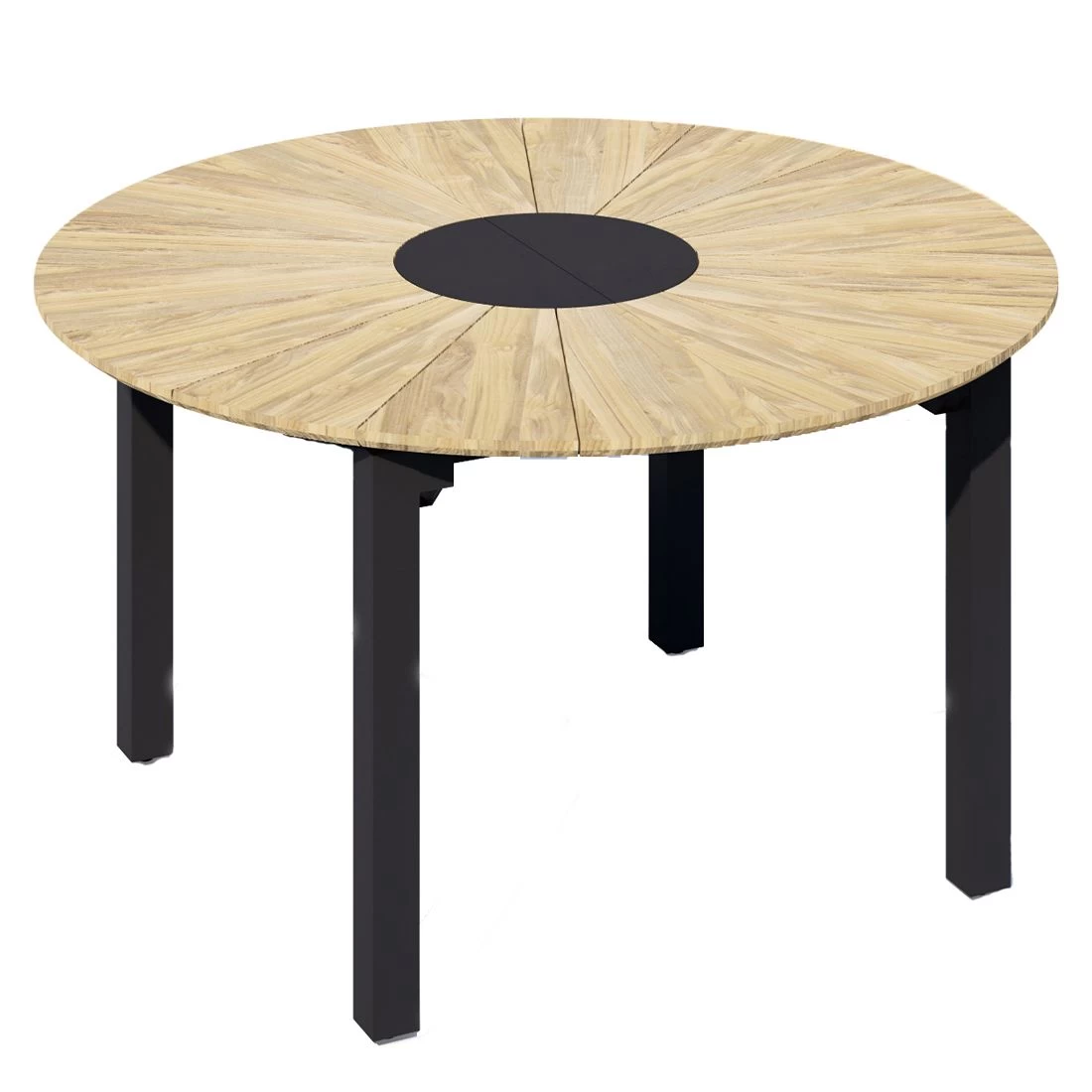 Zebra Catax Ausziehtisch 135/185x135cm Edelstahl/Teak Graphit/Natur 1 Zebra Catax Ausziehtisch 135/185x135cm Edelstahl/Teak Graphit/Natur