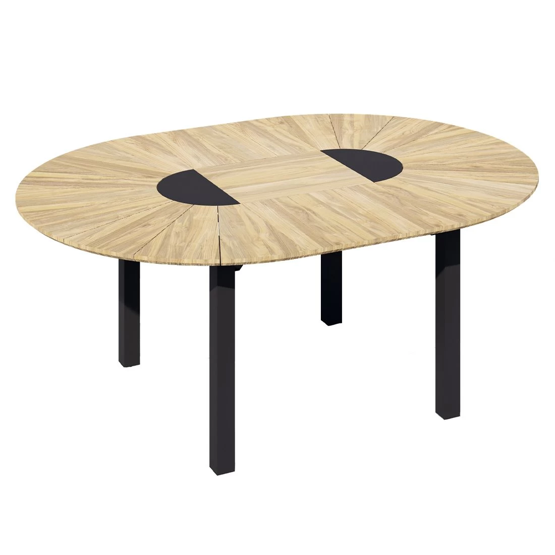 Zebra Catax Ausziehtisch 135/185x135cm Edelstahl/Teak Graphit/Natur 2 Zebra Catax Ausziehtisch 135/185x135cm Edelstahl/Teak Graphit/Natur – Bild 2