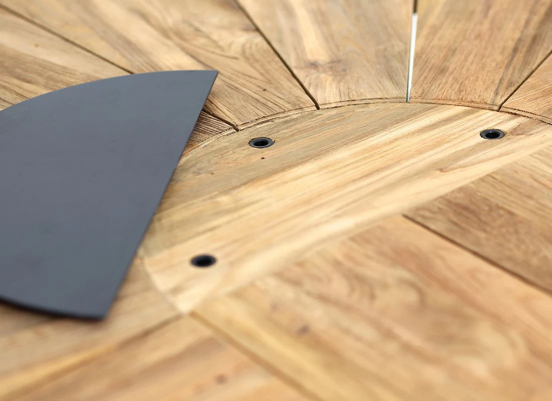 Zebra Catax Ausziehtisch 135/185x135cm Edelstahl/Teak Graphit/Natur 6 Zebra Catax Ausziehtisch 135/185x135cm Edelstahl/Teak Graphit/Natur – Bild 6