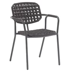 Zebra Costa Stapelsessel Aluminium/Rope Graphit/Schwarz