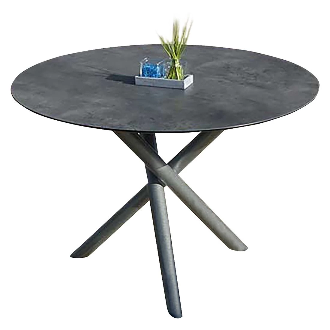 Zebra Mikado Tischplatte Ø110cm HPL Beton 3 Zebra Mikado Tischplatte Ø110cm HPL Beton – Bild 3