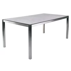 Zebra Opus Gartentisch 160x90cm Edelstahl/HPL Silber/Sandstein